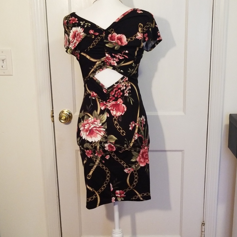 Black Floral Dress - Picture 2 of 4